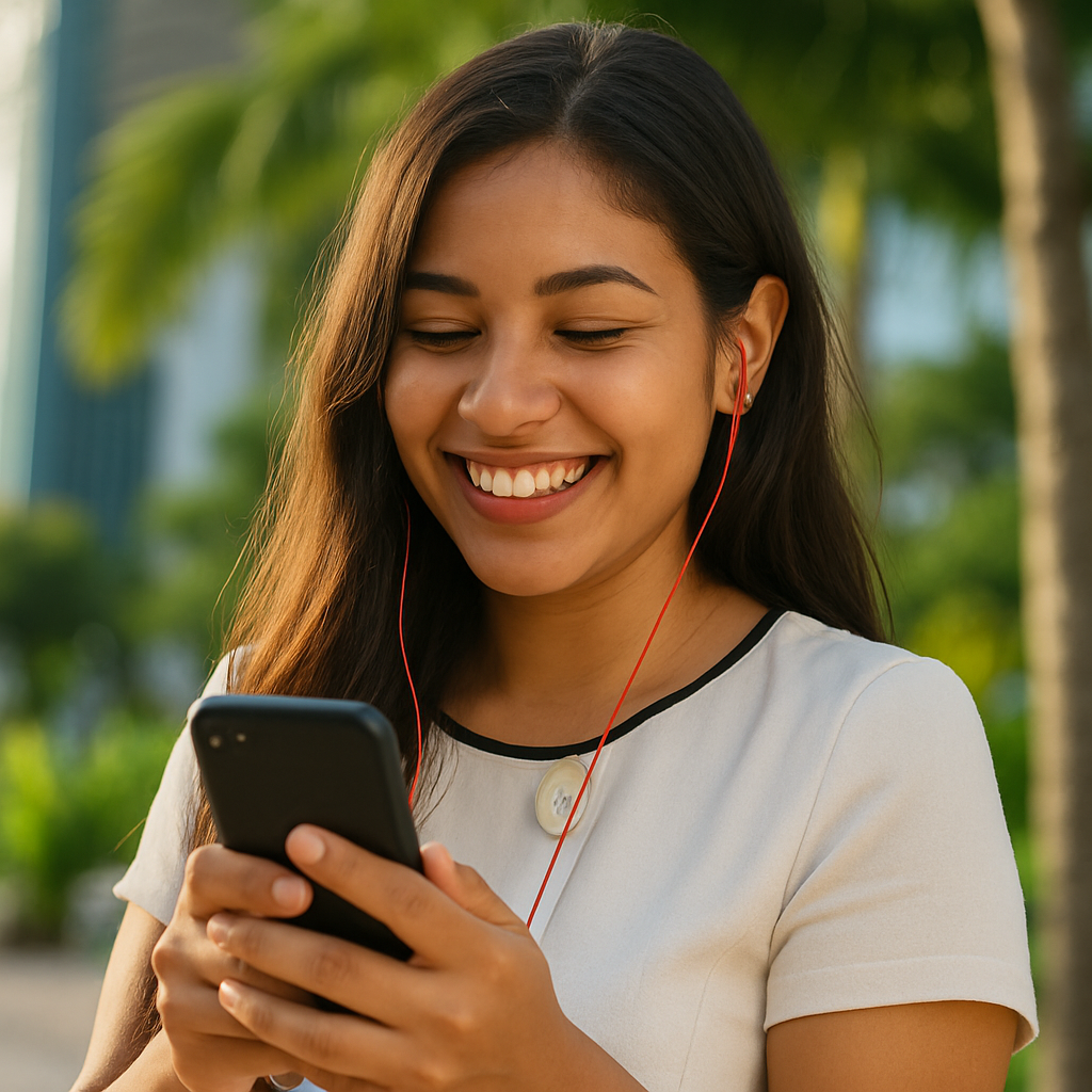 Mulher interagindo com IA